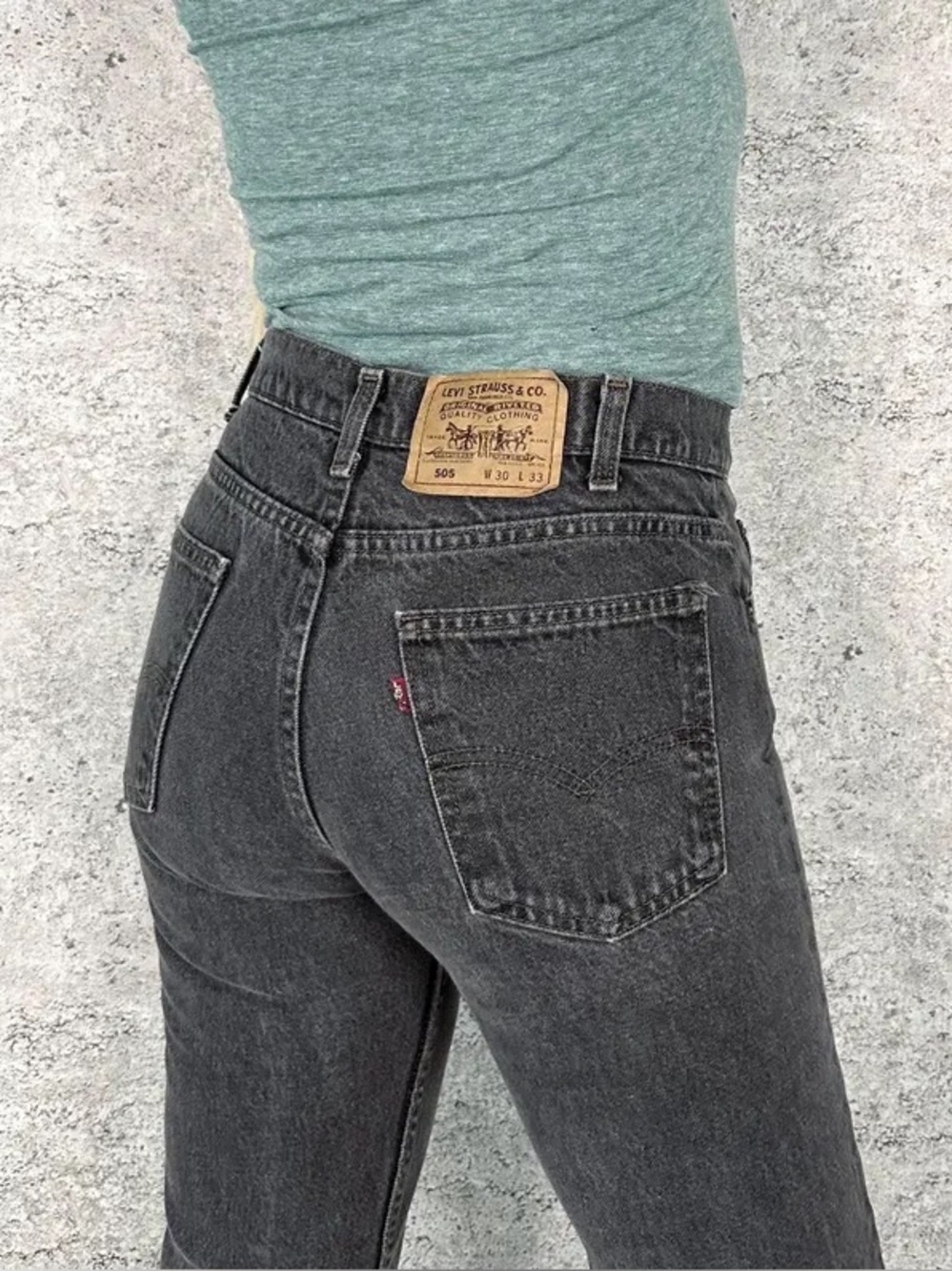 Vintage Levi’s 505 Washed Black Straight Leg Jeans Grunge Skater